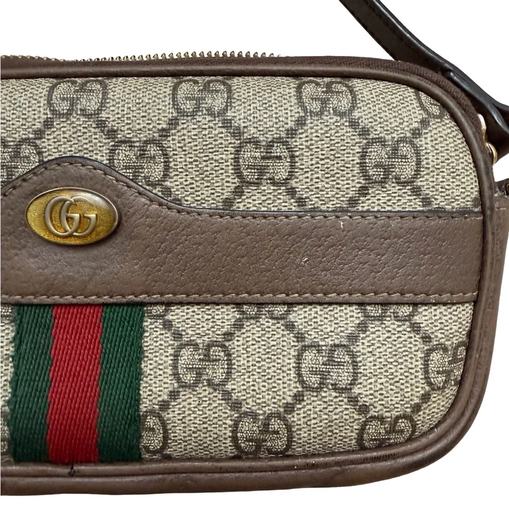 Gucci Mini Supreme Ophidia GG Canvas Crossbody Bag with Web Stripe - Picture 5 of 14